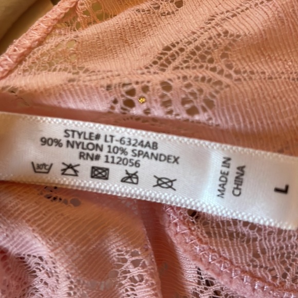 Bralette Racerback Pink Stretchy Floral Lace in Pink - Picture 7 of 7